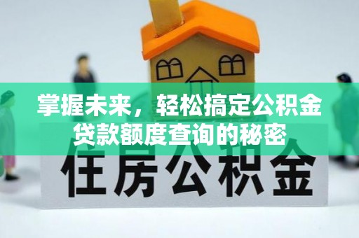 博湖掌握未来，轻松搞定公积金贷款额度查询的秘密