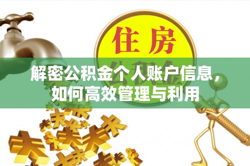博湖解密公积金个人账户信息，如何高效管理与利用